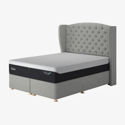 Arighi Bianchi TEMPUR® Suffolk Divan with Drawers, Single / Light Grey