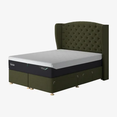 Arighi Bianchi TEMPUR® Suffolk Divan with Drawers, Double / Green
