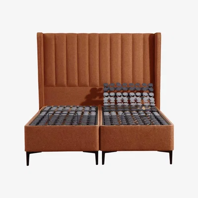 Barker and Stonehouse Tempur Suffolk King Slim Disc Adj Divan Bed, Orange Fabric | Barker & Stonehouse