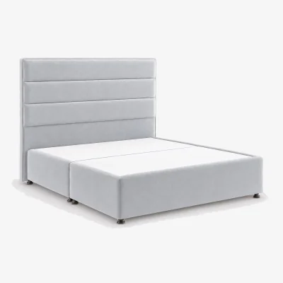 Barker and Stonehouse Simba Wilmslow Non-Storage Divan Bed Super King, Grey Velvet | Barker & Stonehouse