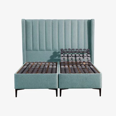 Barker and Stonehouse Tempur Suffolk King Slim Disc Adj Divan Bed, Teal Fabric | Barker & Stonehouse
