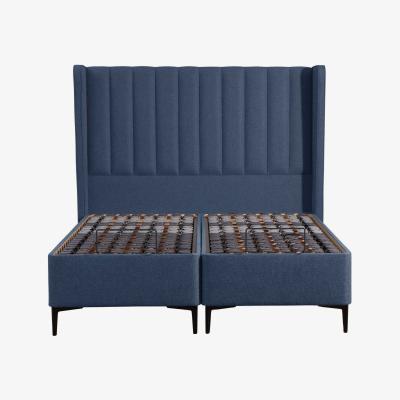 Barker and Stonehouse Tempur Suffolk King Slim Disc Static Divan Bed, Blue Fabric | Barker & Stonehouse