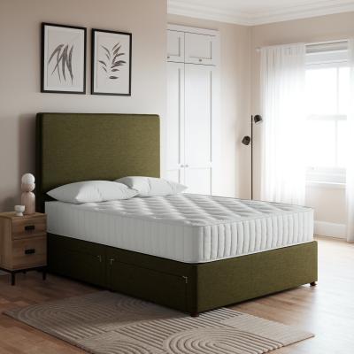 Dunelm Luxury Divan Base, Linen Olive