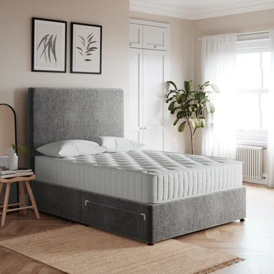 Dunelm Luxury Teddy Divan Base Teddy Grey