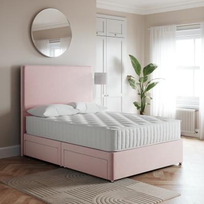 Dunelm Luxury Velvet Divan Base Blush