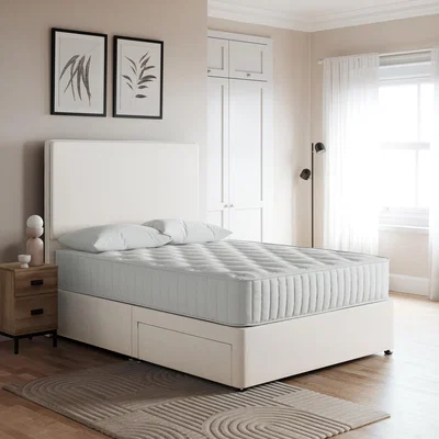 Dunelm Luxury Divan Base, Linen Cream