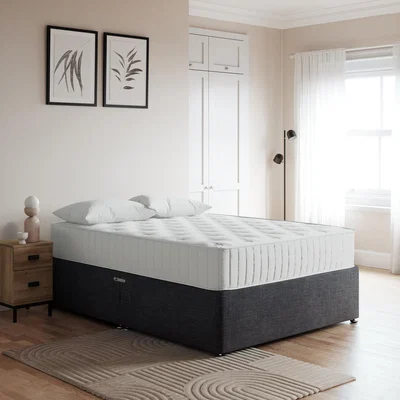 Dunelm Everyday Divan Base Charcoal (Grey)