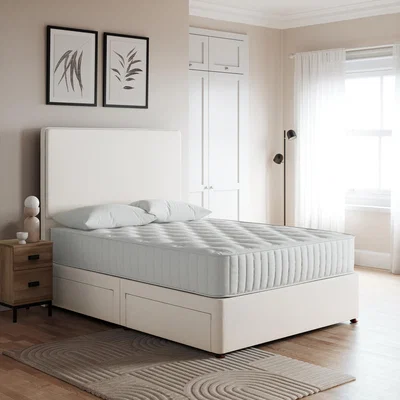 Dunelm Return - Luxury Linen Divan Base, Kingsize Cream
