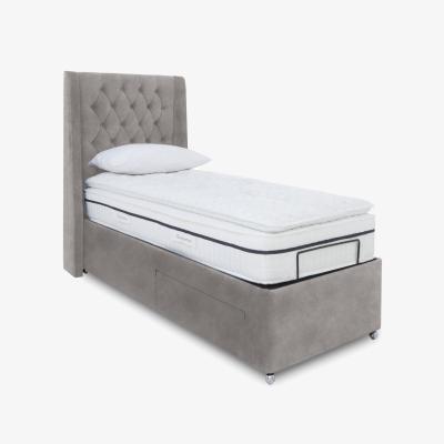 Furniture Village E-Motion Zen Adjustable Divan Base with Headboard - Single - Dapple Oyster