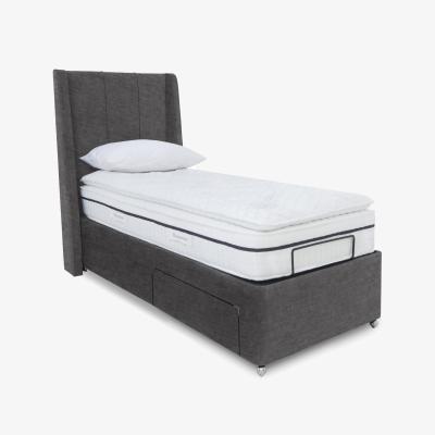 Furniture Village E-Motion Akira Adjustable Divan Base With 2 Drawers with Headboard - Single - Smokey Quartz