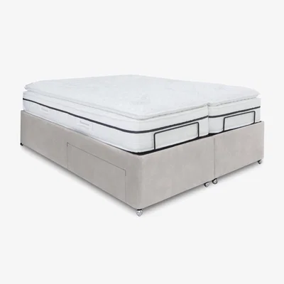 Furniture Village E-Motion Dual Adjustable Divan Base With 2 Drawers with Massage Function - King Size - Aston Linen