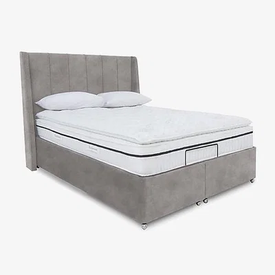 Furniture Village E-Motion Akira Adjustable Ottoman Divan Base with Headboard - King Size - Dapple Oyster