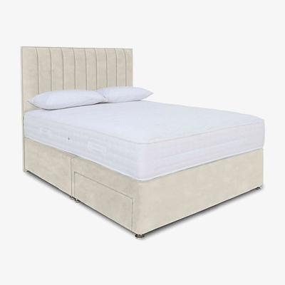 Furniture Village Sleep Story - Memory Pocket Divan Set With 2 Drawer Storage - Small Double - Lace Ivory