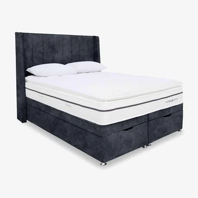 Furniture Village Sleepeezee - Memory Sense 2800 End Ottoman Divan Set - King Size - Daytona Ocean