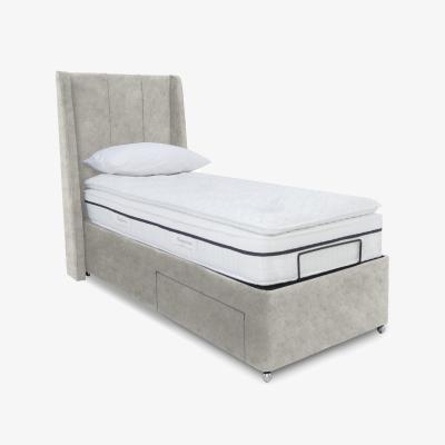 Furniture Village E-Motion Akira Adjustable Divan Base With 2 Drawers with Headboard - Single - Daytona Stone