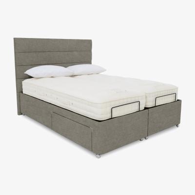 Furniture Village E-Motion Natsu Dual Adjustable Divan Base With 2 Drawers with Massage Function and Headboard - King Size - Warm Onyx