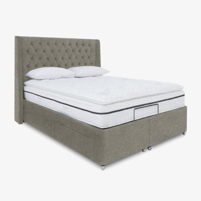 Furniture Village E-Motion Zen Adjustable Divan Base With 4 Drawers with Headboard - King Size - Warm Onyx