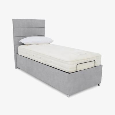 Furniture Village E-Motion Natsu Adjustable Ottoman Divan Base with Headboard - Single - Aston Silver