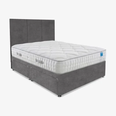 Furniture Village Sleep Story - Memory Luxe Divan Set With 4 Drawer Storage - Small Double - Lace Domino