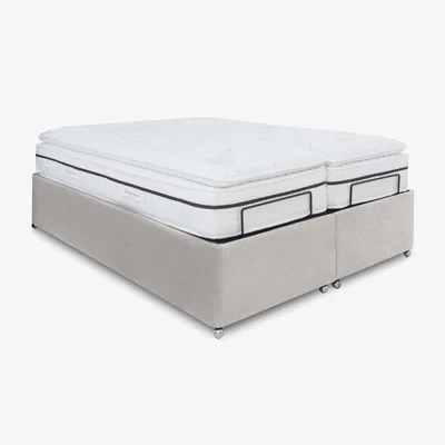 Furniture Village E-Motion Dual Adjustable Ottoman Divan Base - Super King - Shetland Pebble