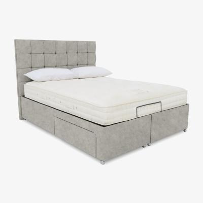 Furniture Village E-Motion Kaito Adjustable Divan Base With 4 Drawers with Headboard - King Size - Daytona Stone