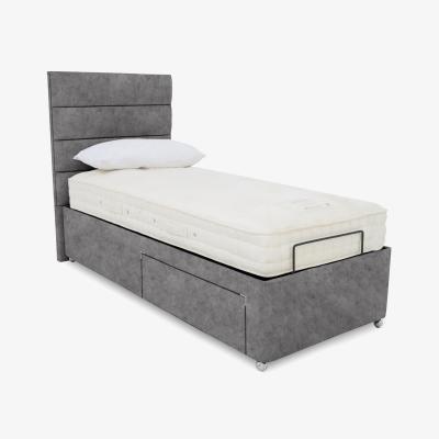 Furniture Village E-Motion Natsu Adjustable Divan Base with Headboard - Single - Daytona Pebble