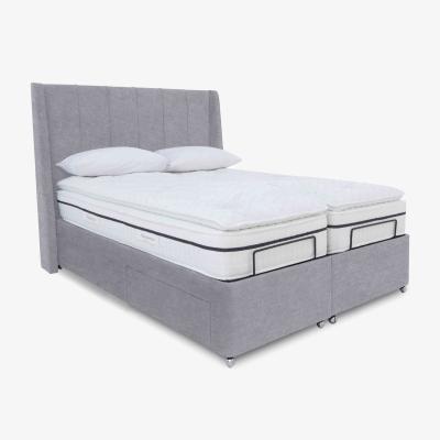 Furniture Village E-Motion Akira Dual Adjustable Divan Base with Massage Function and Headboard - Super King - Sage