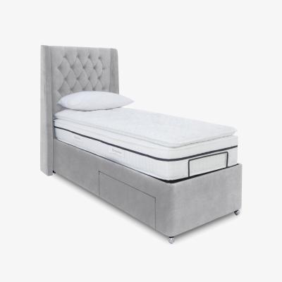 Furniture Village E-Motion Zen Adjustable Divan Base with Headboard - Single - Aston Silver