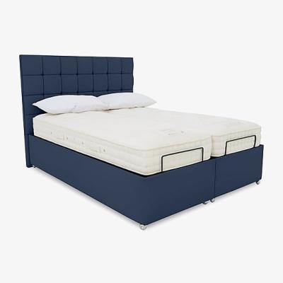 Furniture Village E-Motion Kaito Adjustable Ottoman Divan Base with Headboard - King Size - Granite Blue