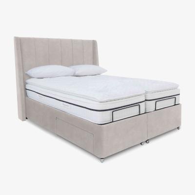 Furniture Village E-Motion Akira Dual Adjustable Divan Base With 2 Drawers with Massage Function and Headboard - Super King - Aston Linen