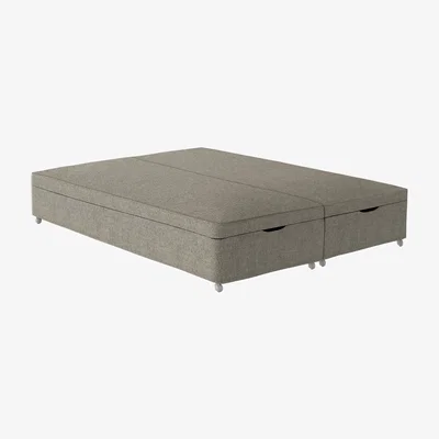 Furniture Village Vispring - Europa End Lift Ottoman Divan Base - Super King - Boucle Stone