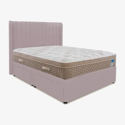 Furniture Village Sleep Story - PlushTech Divan Set With 4 Drawer Storage - Double - Plush Lilac
