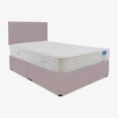 Furniture Village Sleep Story - Memory Plus Divan Set With 4 Drawer Storage - King Size - Plush Lilac