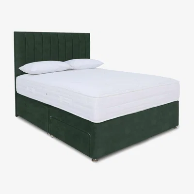 Furniture Village Sleep Story - Memory Pocket Divan Set - Super King - Plush Emerald