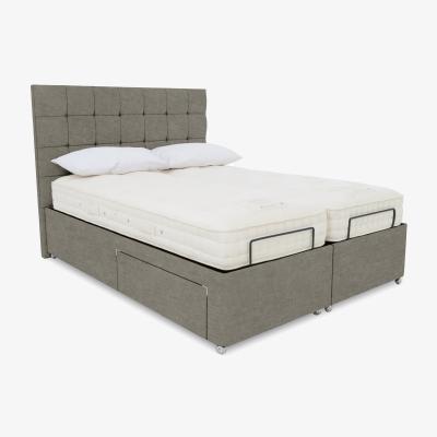 Furniture Village E-Motion Kaito Dual Adjustable Divan Base With 4 Drawers with Massage Function and Headboard - Super King - Warm Onyx