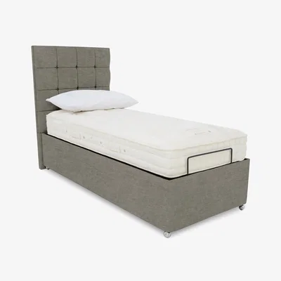 Furniture Village E-Motion Kaito Dual Adjustable Ottoman Divan Base with Massage Function and Headboard - Single - Warm Onyx