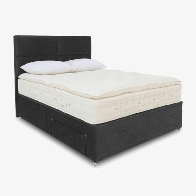 Furniture Village Hypnos - Bespoke Finesse Platform Top Divan Set With No Storage - King Size - Tweed Charcoal