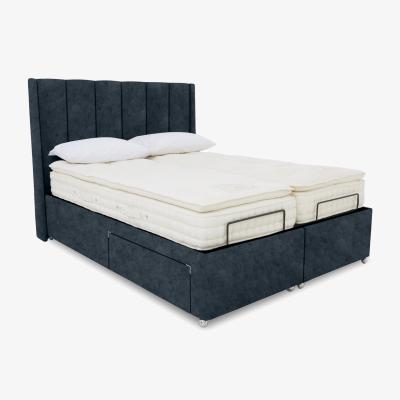 Furniture Village E-Motion Ryo Dual Adjustable Divan Base With 2 Drawers with Headboard - King Size - Daytona Ocean