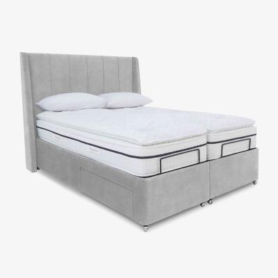 Furniture Village E-Motion Akira Dual Adjustable Divan Base with Headboard - Super King - Aston Silver