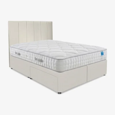 Furniture Village Sleep Story - Memory Luxe Divan Set With 2 Drawer Storage - Super King - Plush Ecru