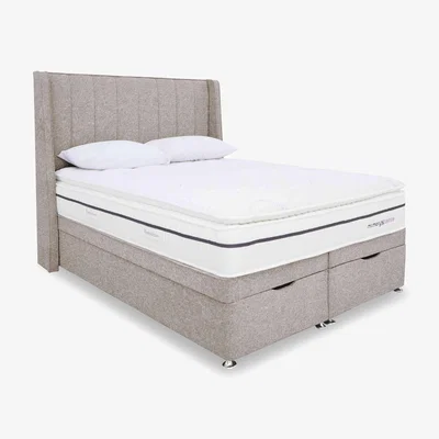Furniture Village Sleepeezee - Memory Sense 2800 End Ottoman Divan Set - Double - Tweed Stone
