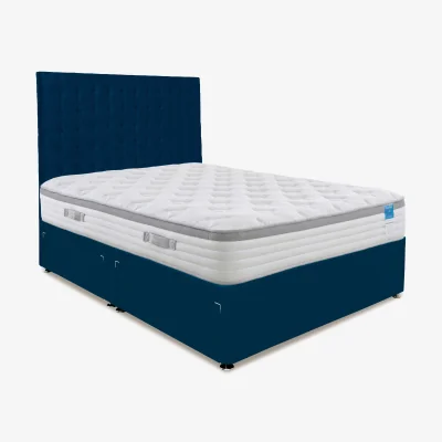 Furniture Village Sleep Story - Hybrid 360 Divan Set With 4 Drawer Storage - King Size - Plush Pacific