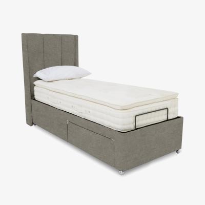 Furniture Village E-Motion Ryo Dual Adjustable Divan Base With 2 Drawers with Massage Function and Headboard - Single - Warm Onyx