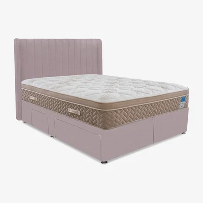 Furniture Village Sleep Story - PlushTech Divan Set - Super King - Plush Lilac