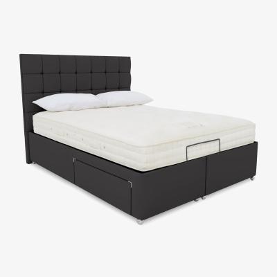 Furniture Village E-Motion Kaito Adjustable Divan Base With 4 Drawers with Headboard - King Size - Seven Anthracite