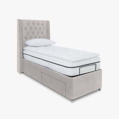 Furniture Village E-Motion Zen Adjustable Divan Base With 2 Drawers with Headboard - Single - Aston Linen
