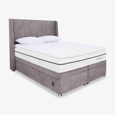 Furniture Village Sleepeezee - Memory Sense 2800 Power Ottoman Divan Set - Double - Dapple Silver