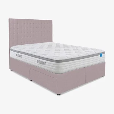 Furniture Village Sleep Story - Hybrid 360 Divan Set - Super King - Plush Lilac