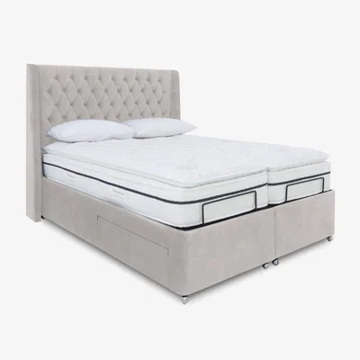 Furniture Village E-Motion Zen Dual Adjustable Divan Base with Massage Function and Headboard - Super King - Aston Linen