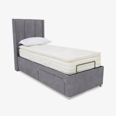 Furniture Village E-Motion Ryo Dual Adjustable Divan Base With 2 Drawers with Massage Function and Headboard - Single - Aston Steel
